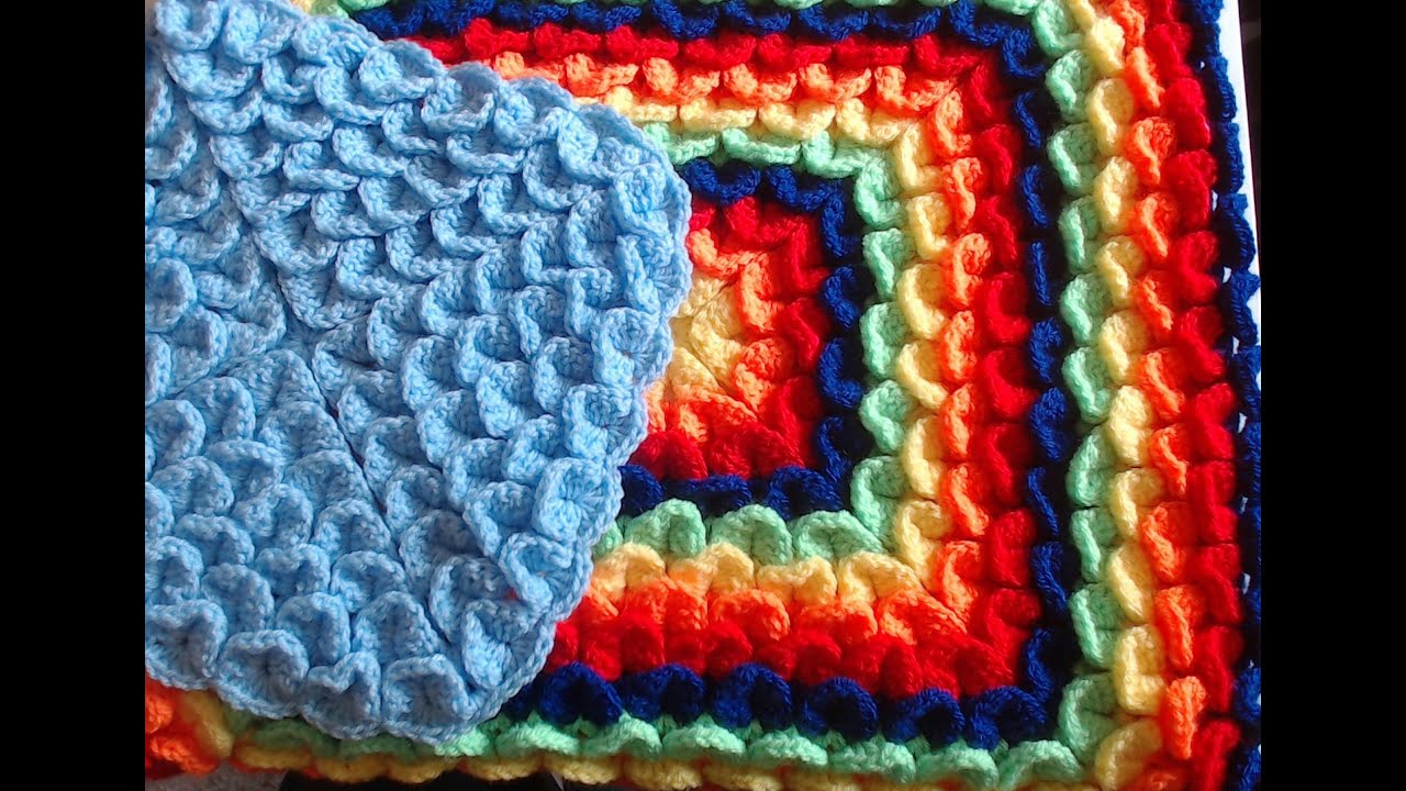 How to Crochet Crocodile Stitch Square Blanket / Hotpad Tutorial / Cushion cover / rugs and more !!!