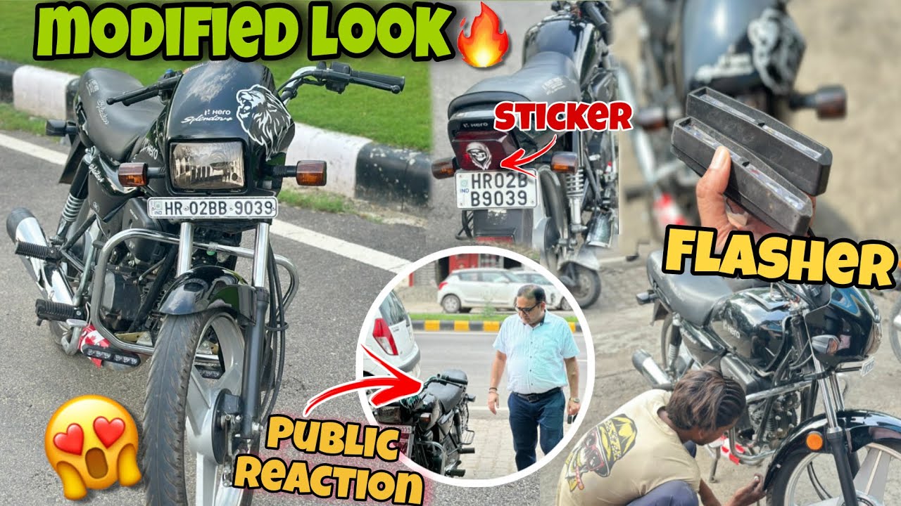 Splendor Headlight Modified 😱|| Angry Eyes Sticker👀 I| Colourful Flasher 🥰BackLight@deepak_77vlogs