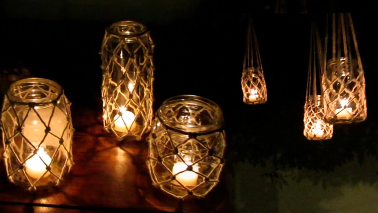 Como fazer candelabros/porta velas em macramê!