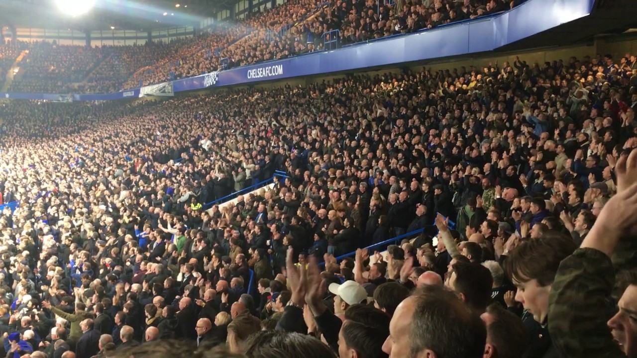 Chelsea fans at Stamford Bridge take piss out of Tottenham