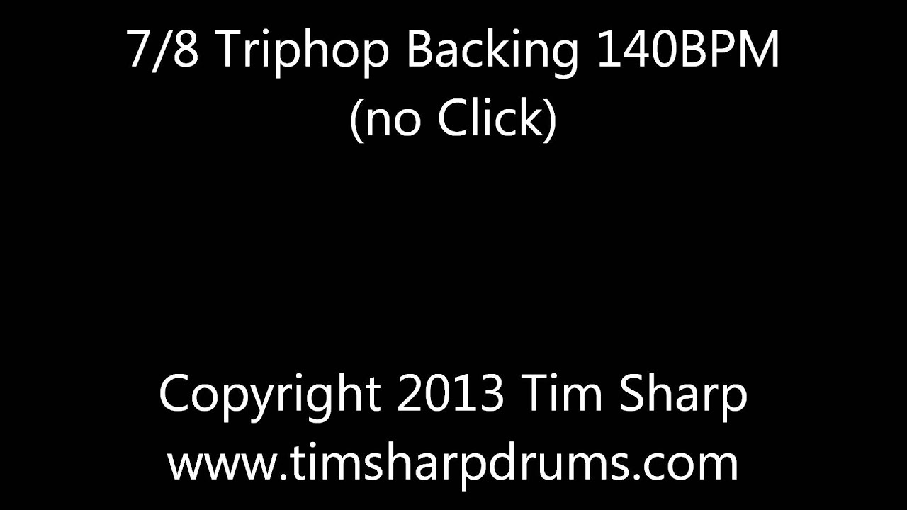 7/8 Triphop Drum backing track - No Click