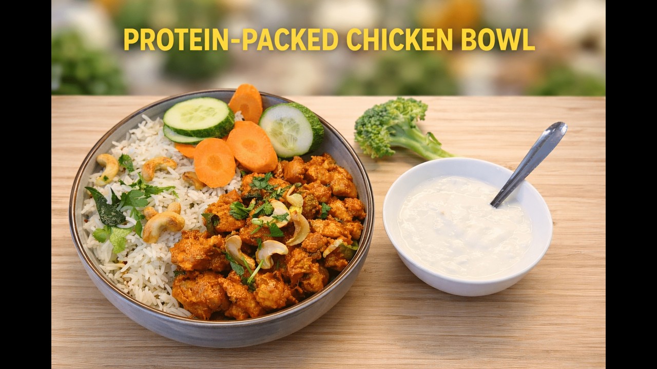 Everyday Chicken Bowl | Easy Jeera Rice & Chicken | Mini Munch Box Telugu