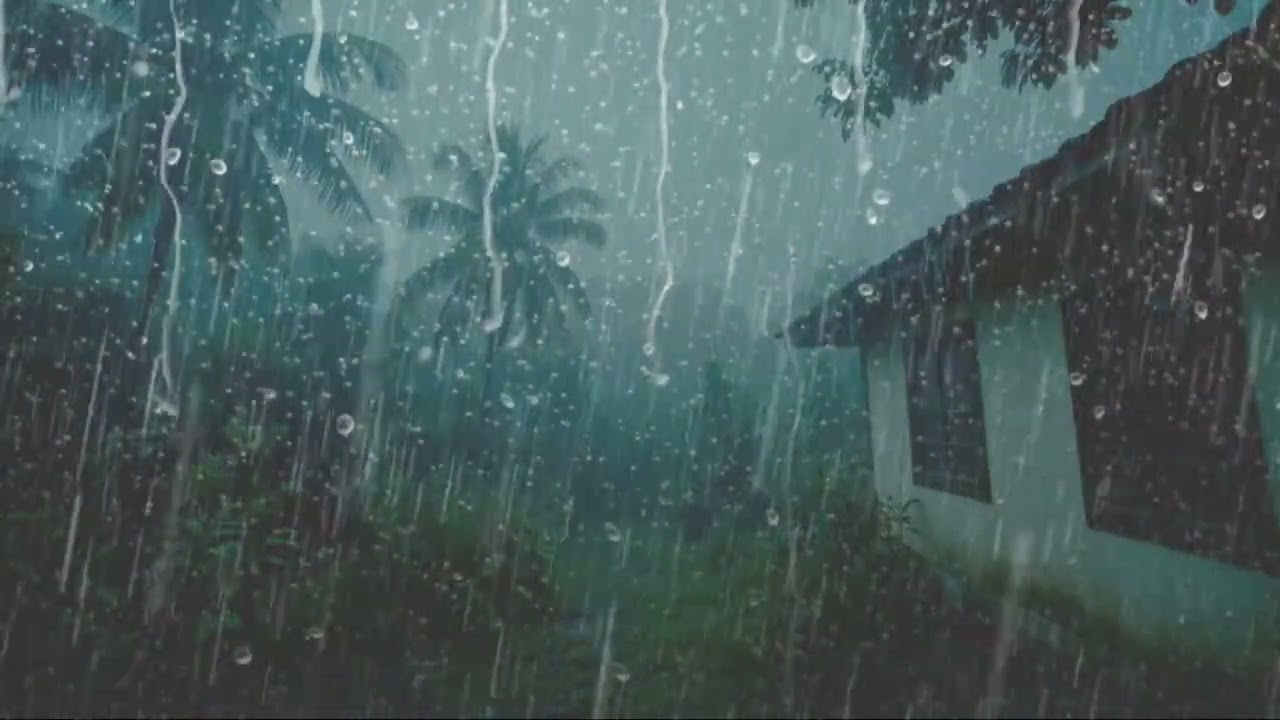 Powerful Heavy Rain and Strong Wind - Sleep Instantly