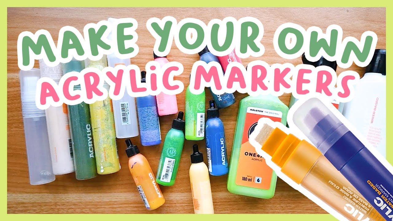 Make your own acrylic markers 🎨✨ How to mix paint pens!