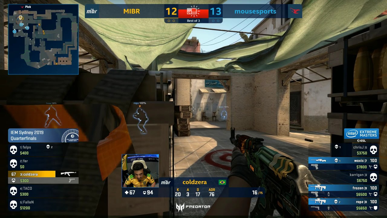 Coldzera 1v3 clutch x mousesports IEM SYDNEY 2019