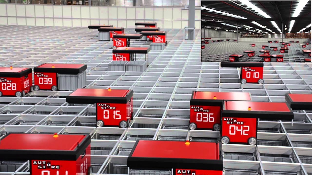 Autostore robot picking and packing system