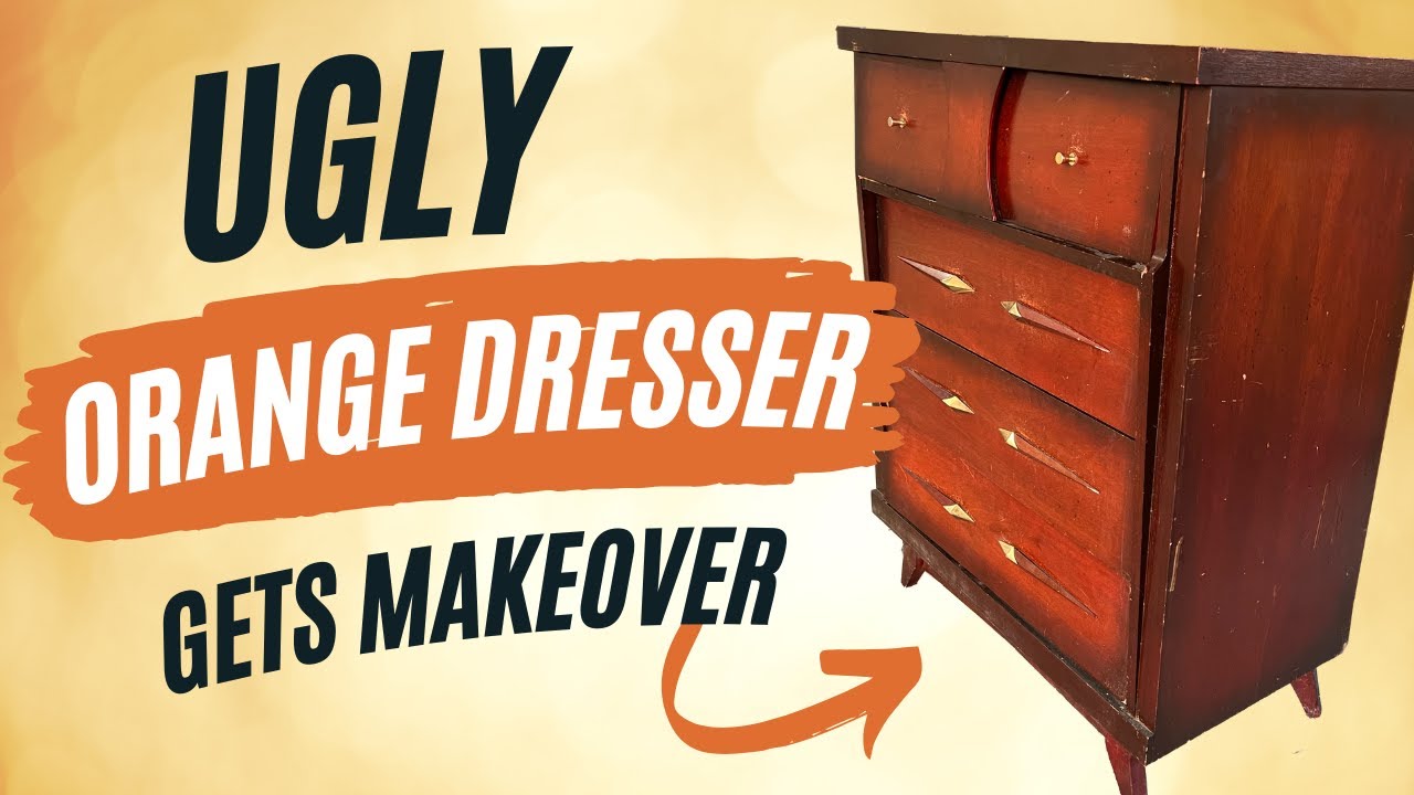 UGLY Dresser gets MAKEOVER! 😱 Can I TRANSFORM this mid century furniture?