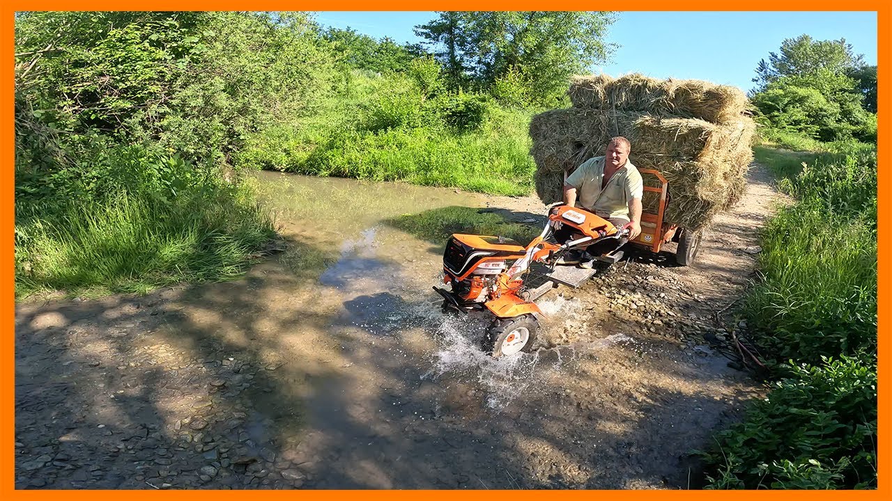 Tatăl meu cu motosapele Ruris 731K și 732ACC cară baloți grei pentru vaci!🐄🌾