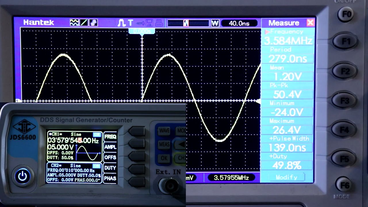 How to test XTAL crystal oscillator using oscilloscope and function generator