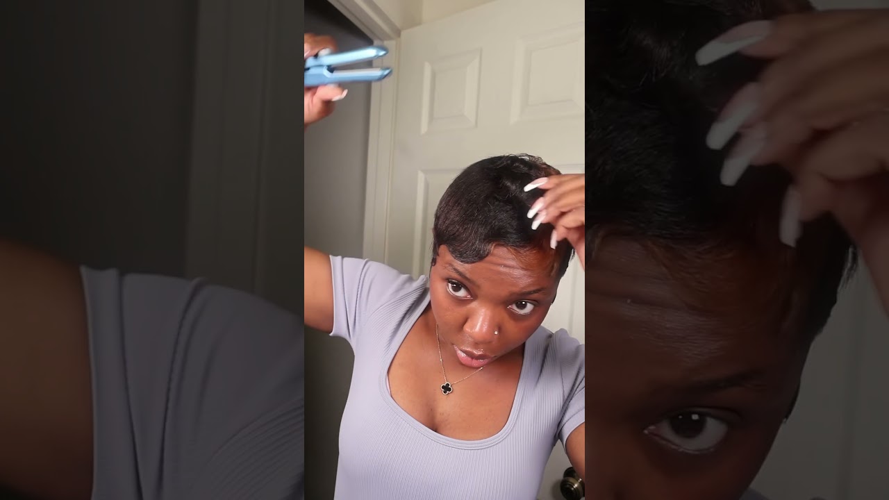 Styling my pixie w/ Babybliss PRO mini flat iron. 10/10!!! #pixiecut  #stylingtools #babybliss