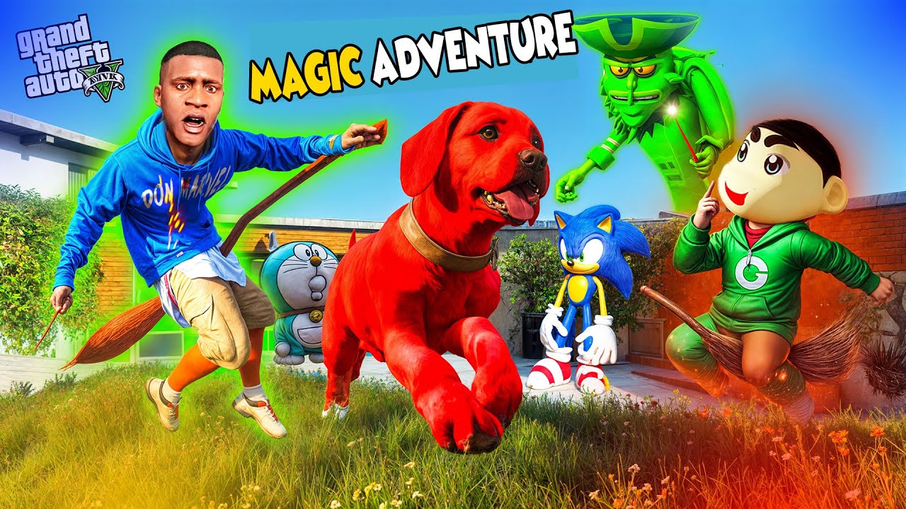 Franklin & Shinchan Find Clifford The Big Red Dog in GTA 5! (Magic Adventure)