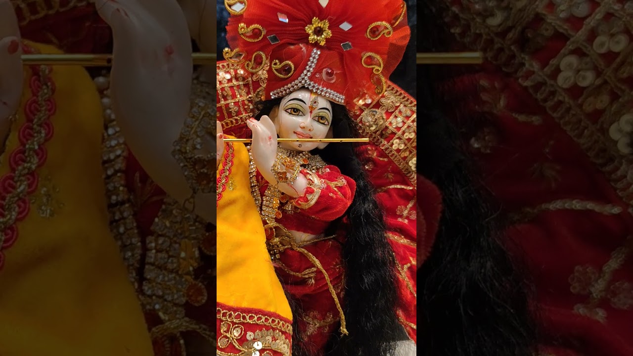 Divine Goddess Idol Decoration | Traditional Red & Gold Attire 