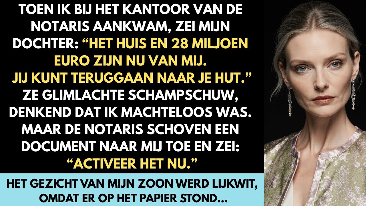 Bij de notaris grijnsde mijn dochter: ‘28 miljoen euro is van mij. Jij bent niets.’