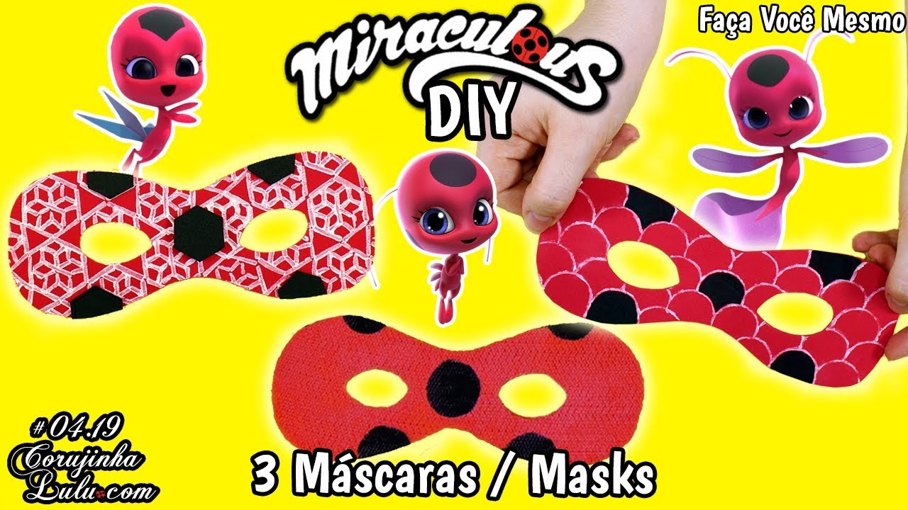 DIY Fantasia 🐞 Como Fazer Máscara da Ladybug Água / Gelo / Miraculous