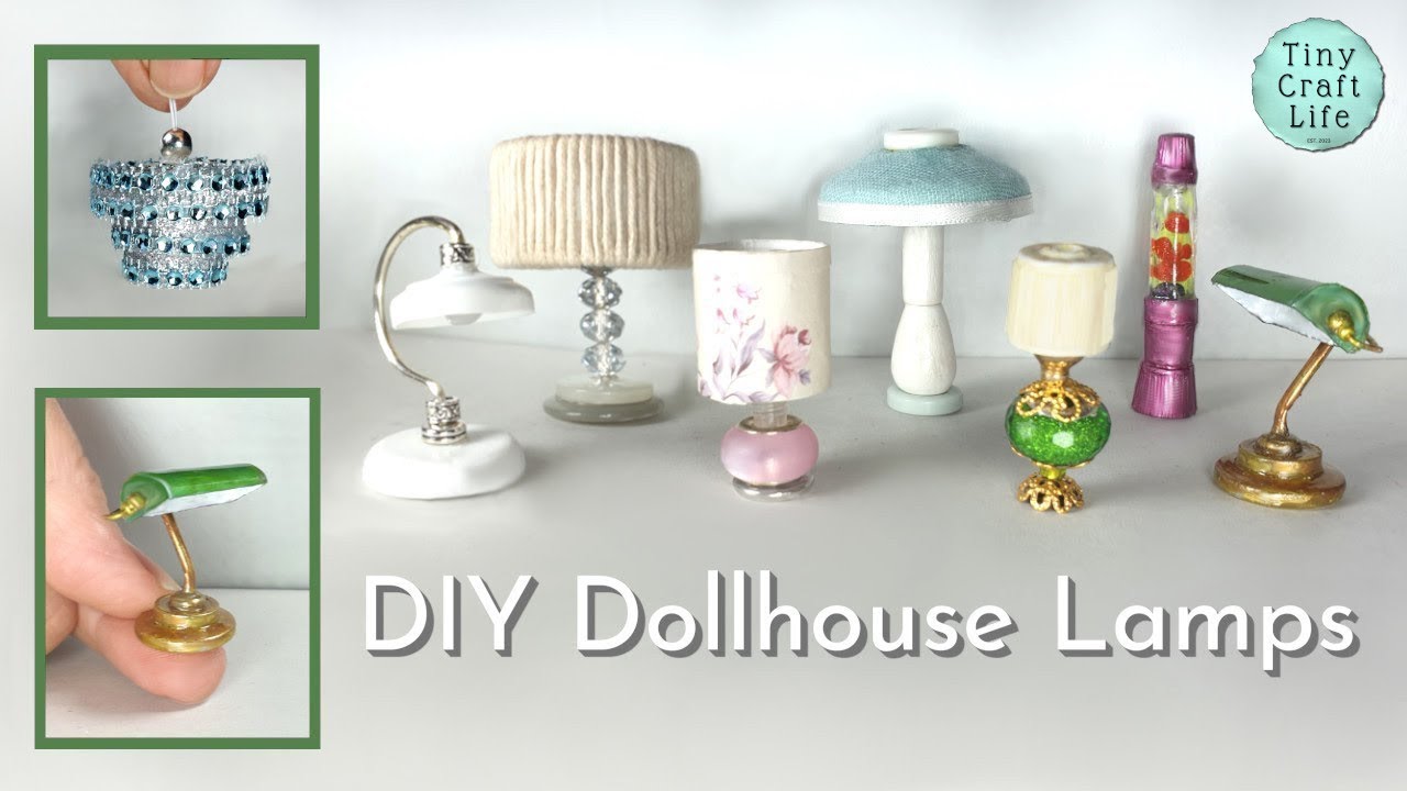 EASY DIY Dollhouse Antique, Retro & Modern LAMPS ~Easy Upcycling~ #miniaturelights #minilamps