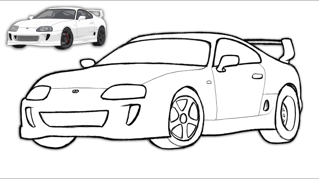 Toyota Supra MK4 Drawing Tutorial | Easy Step-by-Step 2JZ Legend Sketch