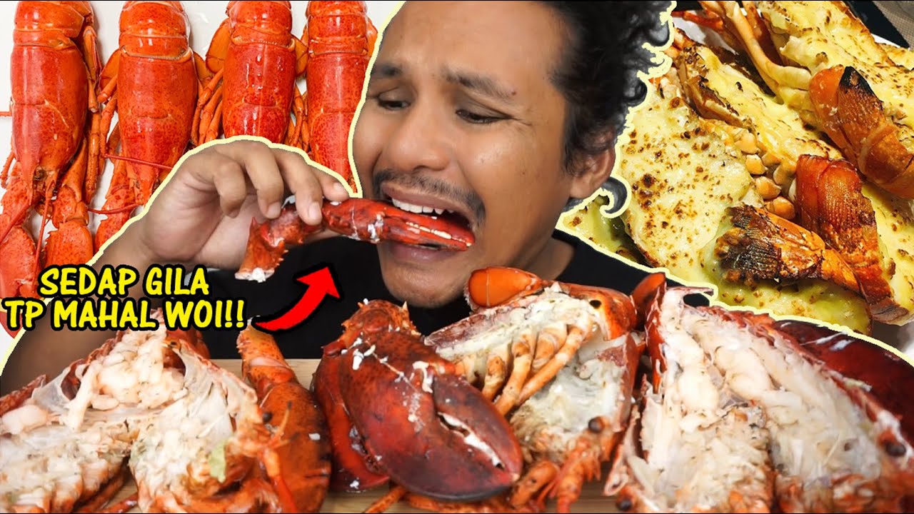 ini sebab LOBSTER FRESH lebih sedap berbanding LOBSTER FROZEN (mukbang malaysia) CHEESE LOBSTER