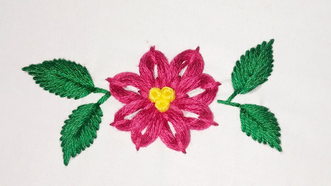 Unique hand embroidery flower design for beginners | hand embroidery | embroidery design |