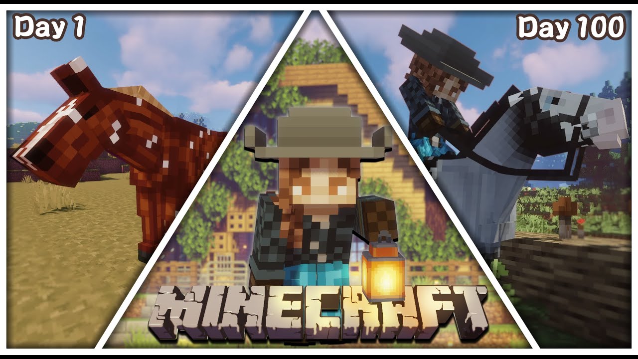 I Survived 100 Days Building A Horse Ranch In Minecraft [Horse Edition]