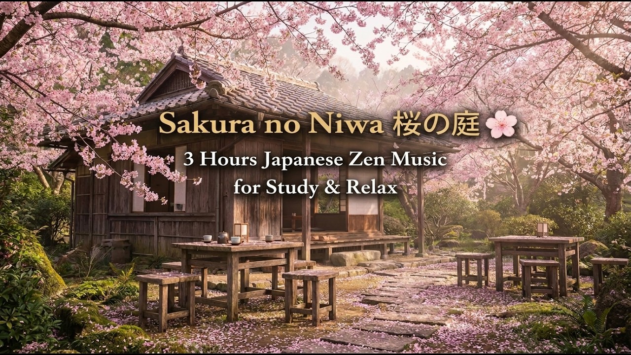 Sakura no Niwa 桜の庭 🌸 3 Hours Japanese Zen Music for Study & Relax