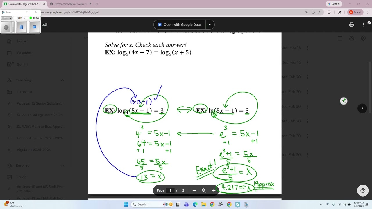 Algebra II 6.6 Lesson