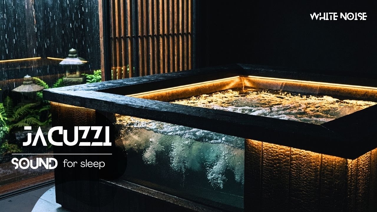 Hot Tub Jacuzzi White Noise | Rainfall & Bubbling Water Sounds for Sleep, Healing and Calm Nights