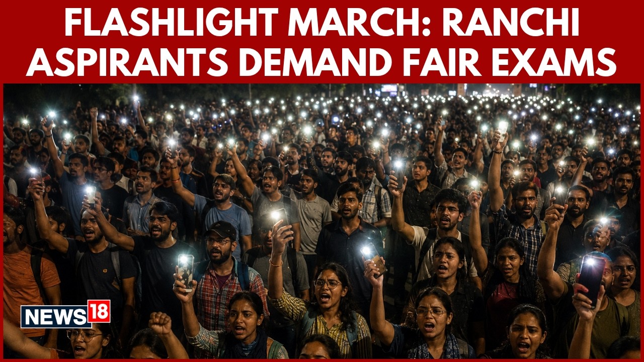 JPSC-JSSC Aspirants Stage Massive Torchlight Protest In Ranchi | Exam Irregularities | N18V