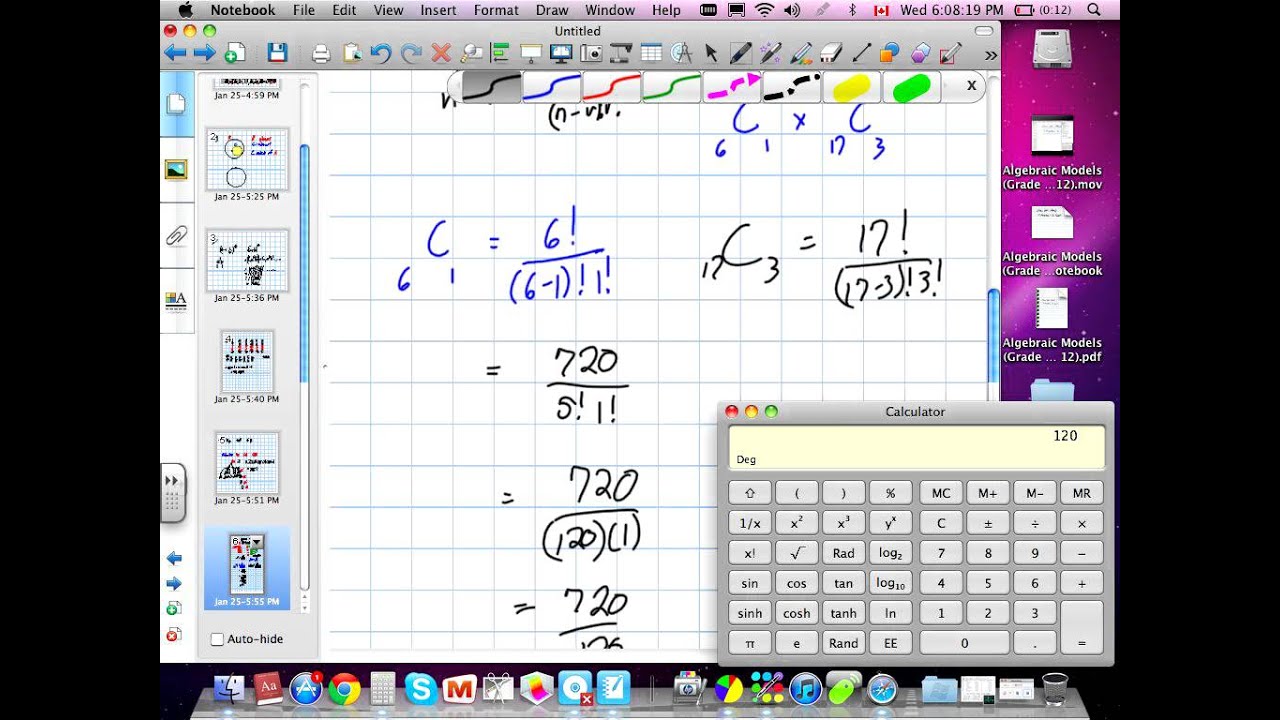 Combinations and binomial Theorem Grade 12 Data Management Chapter 5 01:25:12