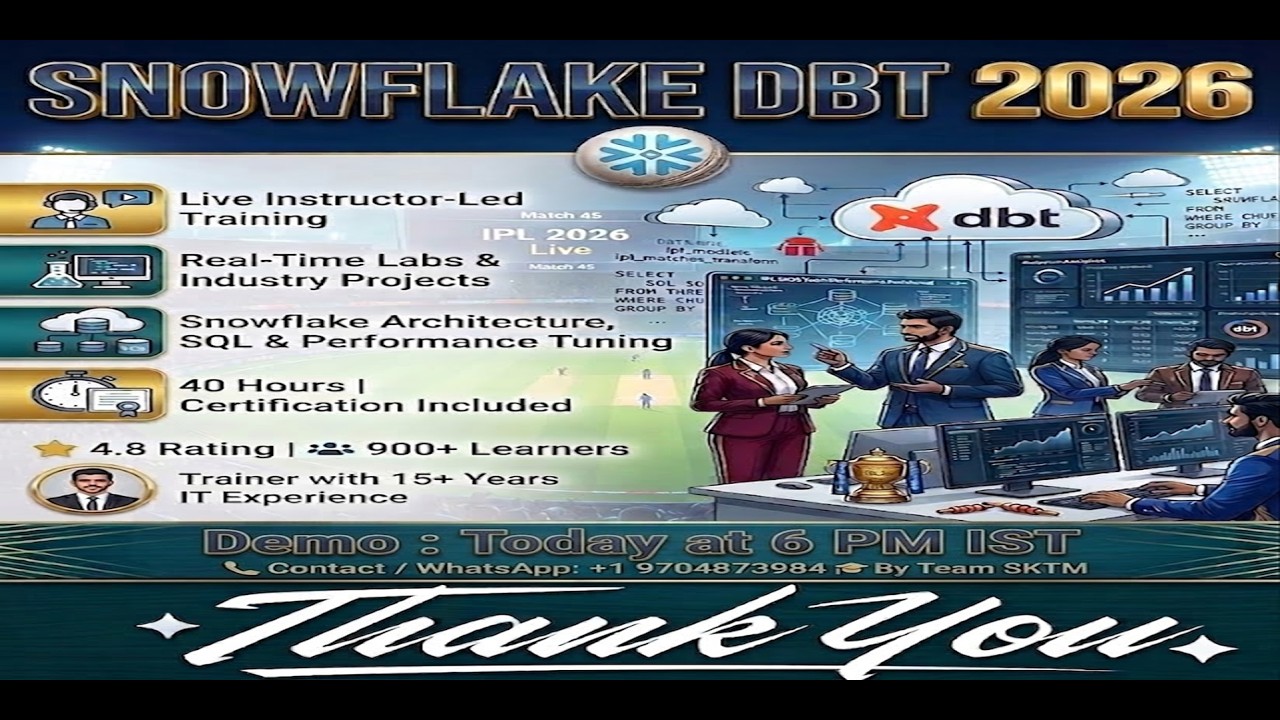 Snowflake SQL DBT Demo   8 PM IST  5 Feb 2026