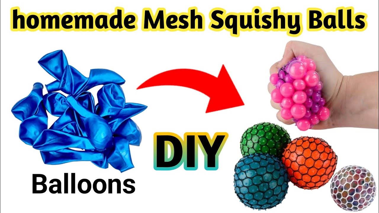 How to make mesh squishy balls at home/mesh squishy balls/squishy balls diy/squishy balls cut open