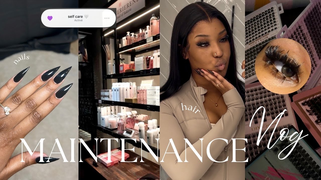 MAINTENANCE VLOG🫧| hair, lashes, nails, shopping 