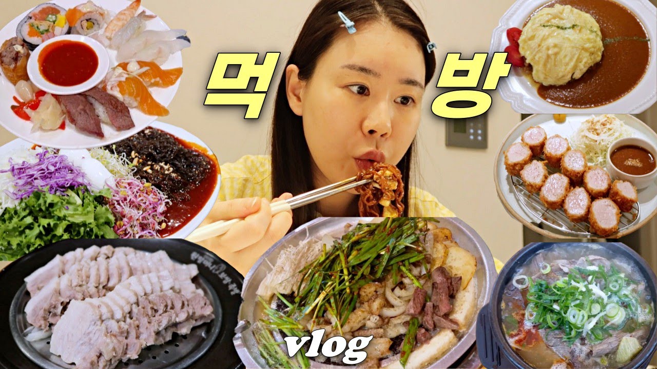 먹방vlog 집 나간 식욕 돌아오는 중..최애곱창집,경주 벚꽃구경🌸 (곱창,보쌈,막국수,해장국,짜파구리,뷔페,돈까스,볶음우동,오무라이스)