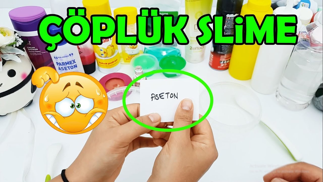 Bitmiş Malzemeler ile Çöplük Slime Challenge - Eğlenceli Slime Videosu