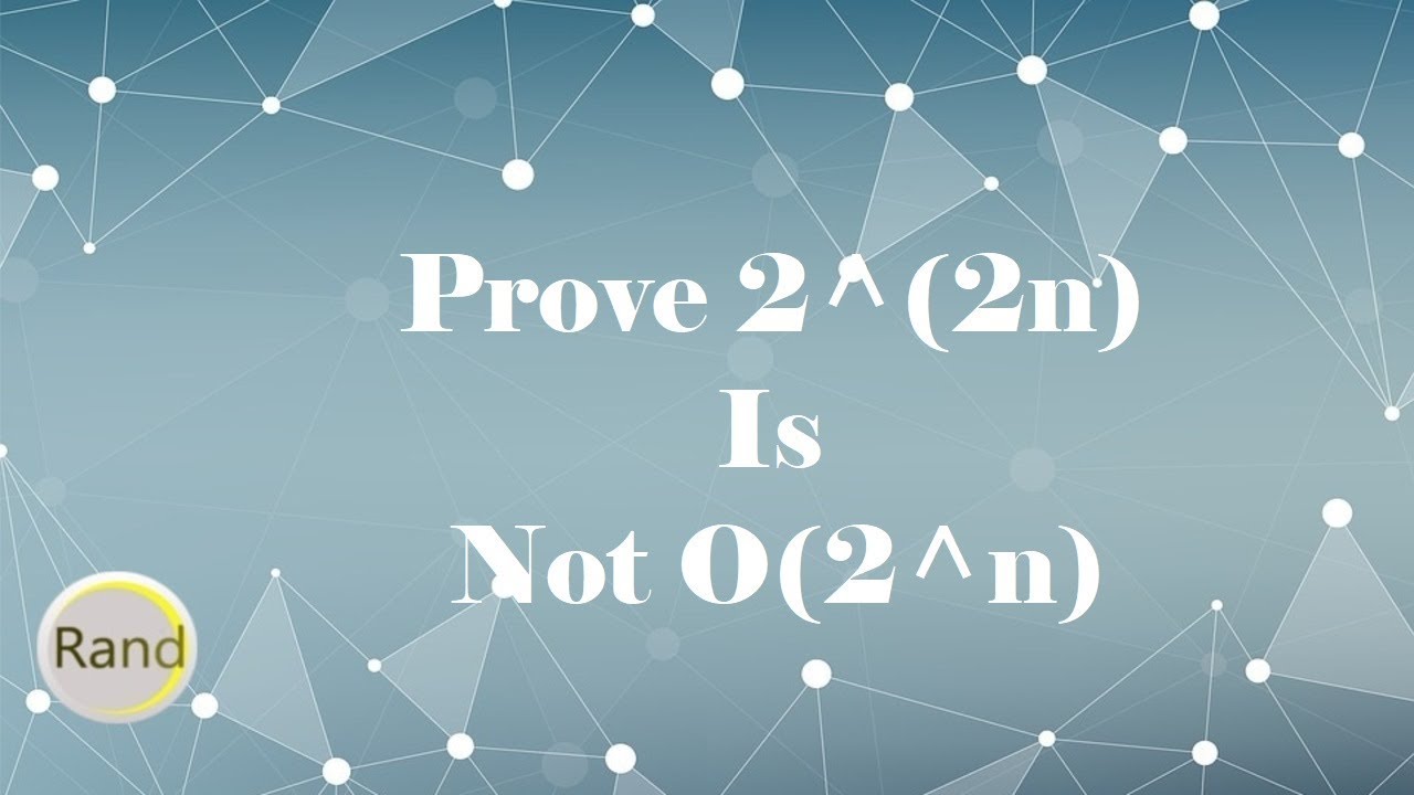 Prove 2^(2n) Is Not O(2^n)