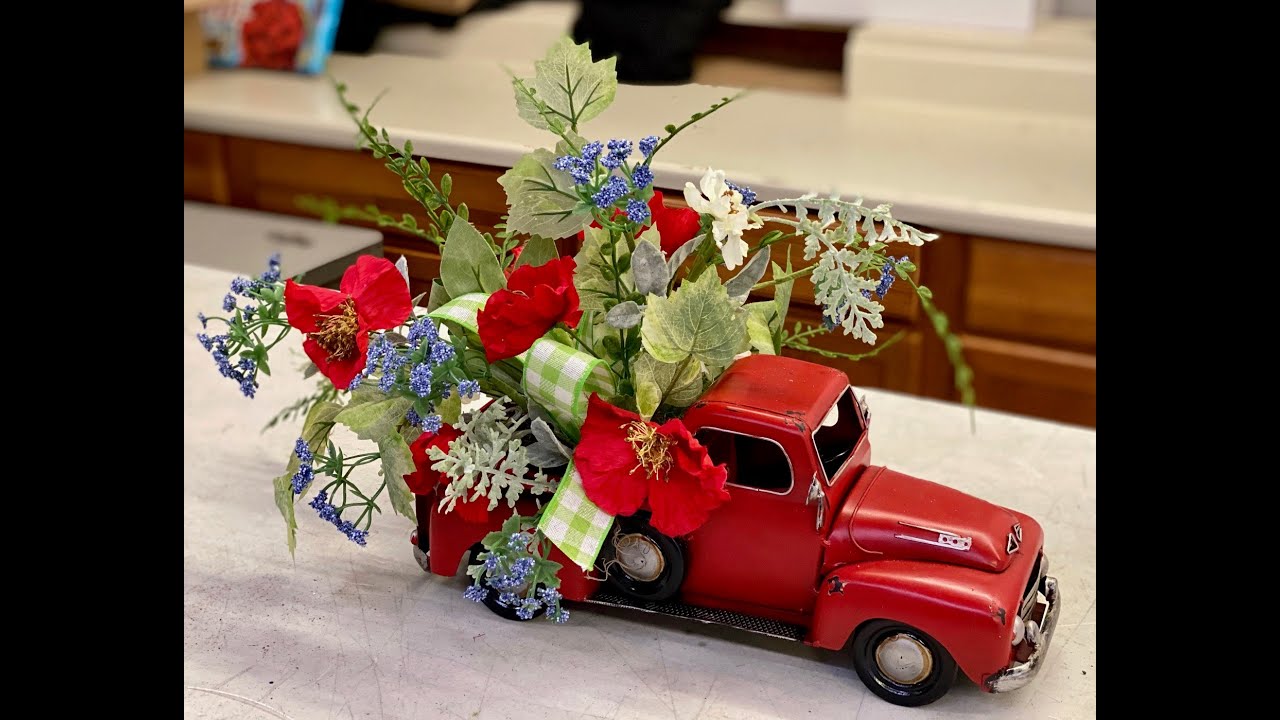 Summertime Red Farm Truck Arrangement|  Dylan Live Demo