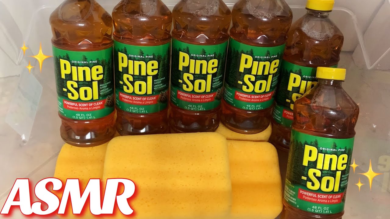 🌲 ASMR SlX BOTTLES OG PINE SOL 🌲 satisfying sponge squeezing