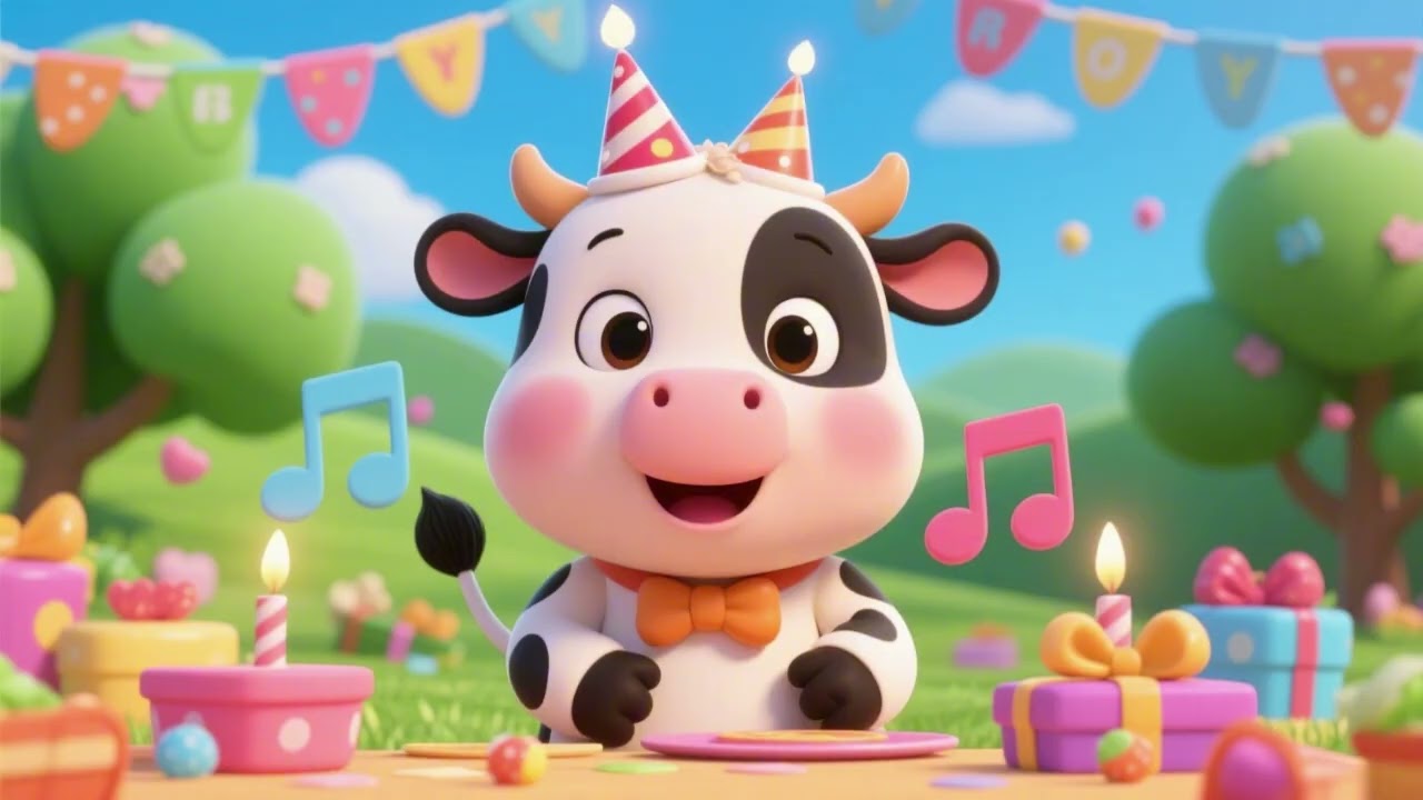 Baby Cow’s Birthday Song 🐄🎉 | Fun Birthday Celebration for Kids