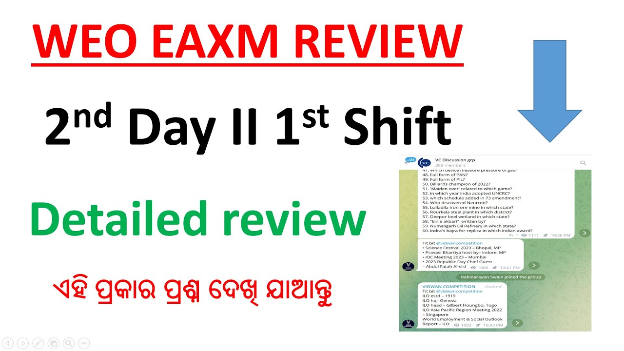 WEO EXAM REVIEW II 2nd Day II 1st Shift II @VIDWANCOMPETITION