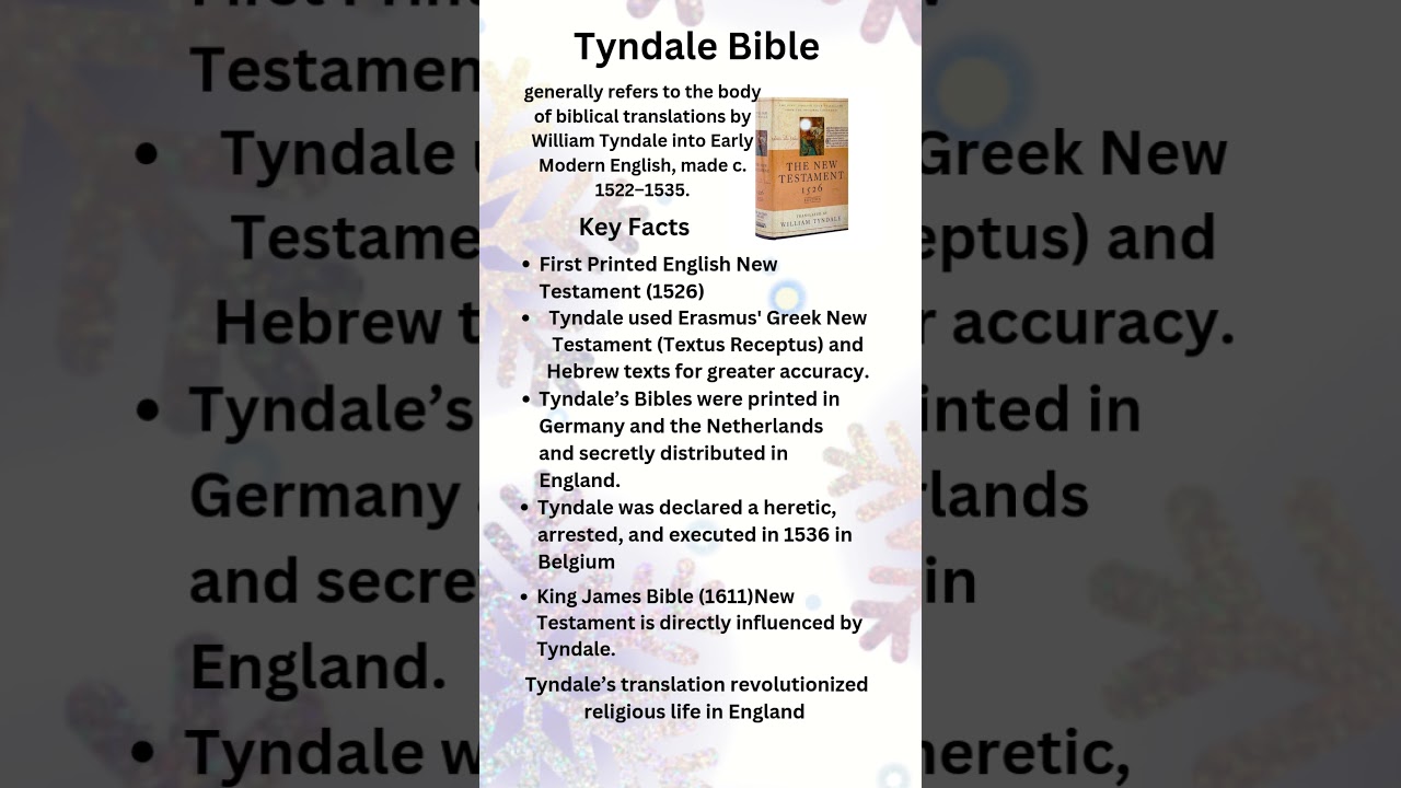 The Tyndale Bible: The First English Translation  #ugcnet# English literature