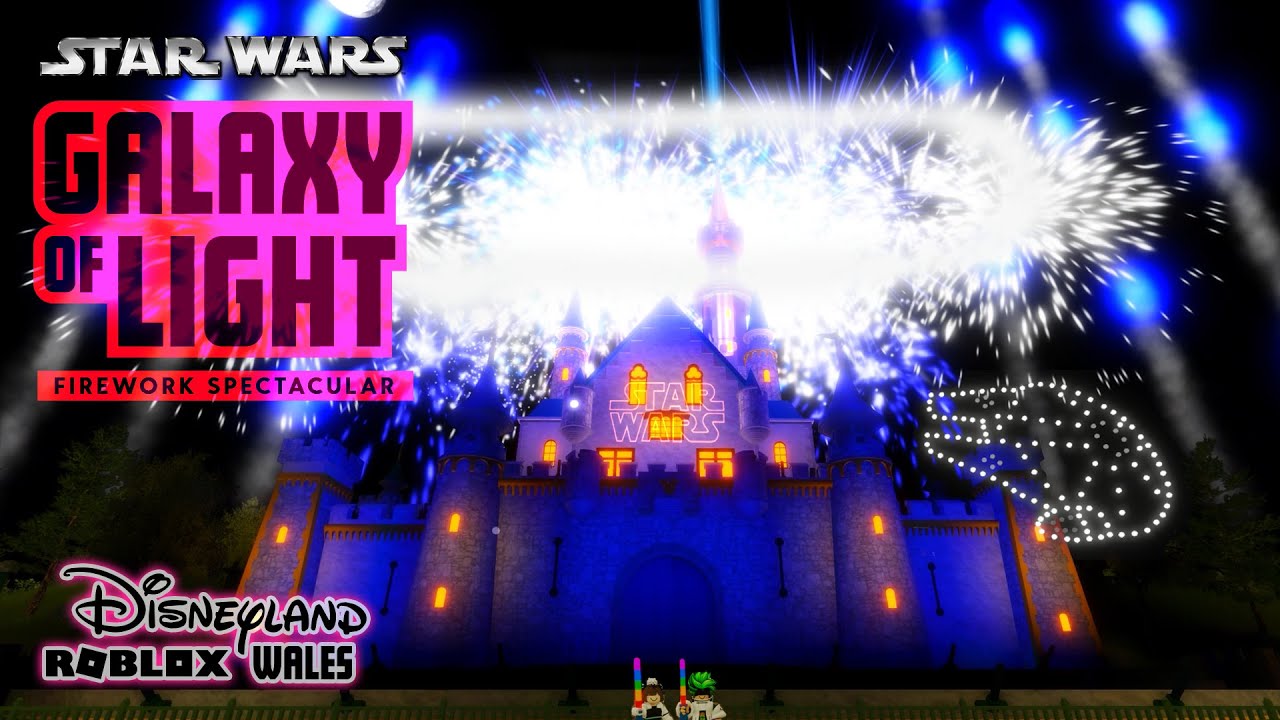 Star Wars Galaxy of Light Fireworks Show! | Roblox Disneyland Wales POV