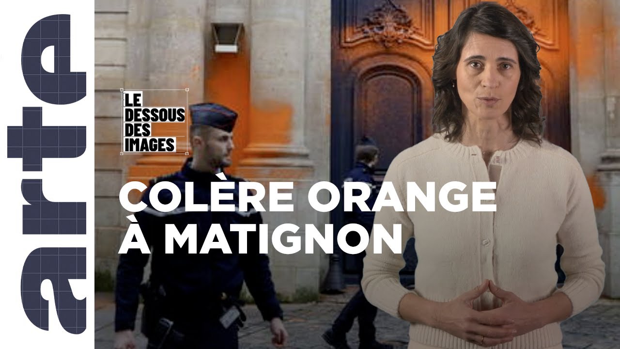 Climat : des militants aspergent Matignon de peinture orange - Le Dessous des images - ARTE
