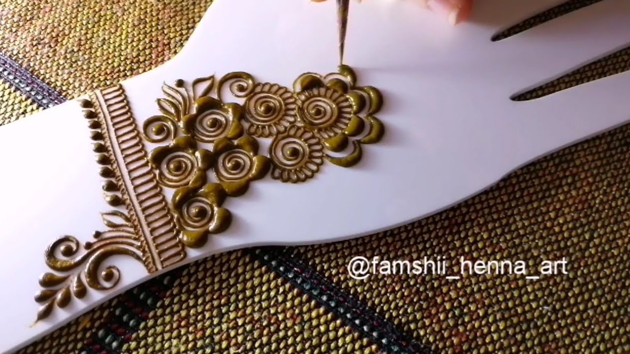 Easy and basic beginners arabic design || FamShii Henna.
