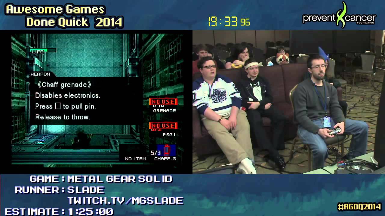 Metal Gear Solid :: SPEED RUN (1:08:57) (Extreme) by Slade #AGDQ 2014 (PS1)