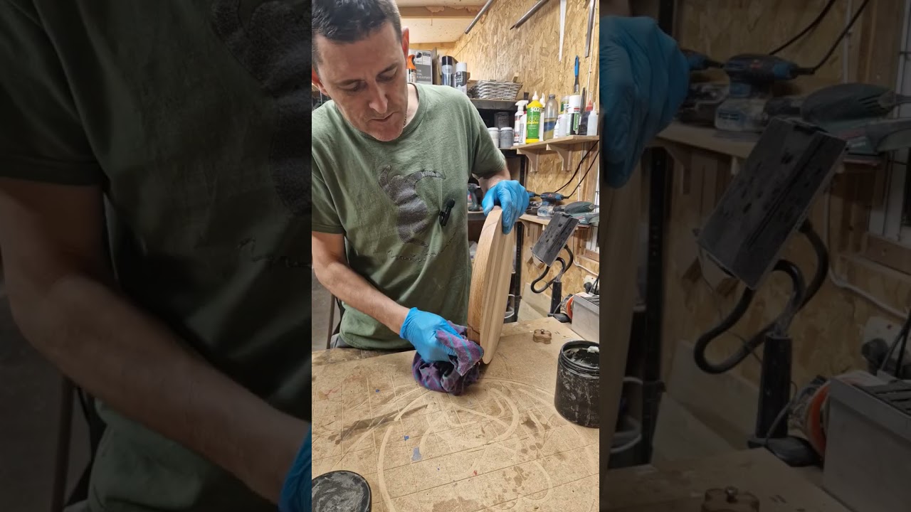finishing one of my hardwood oak wall clocks