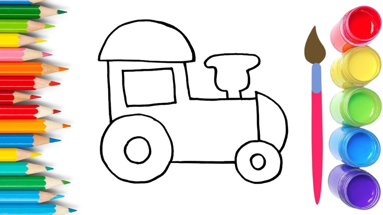 How To Draw cute Train Drawing, Painting & Coloring For Kids and Toddlers_🌈🎨