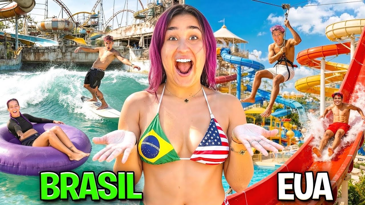 PARQUE AQUÁTICO DO BRASIL VS PARQUE AQUÁTICO DO EUA *Fomos expulsos !