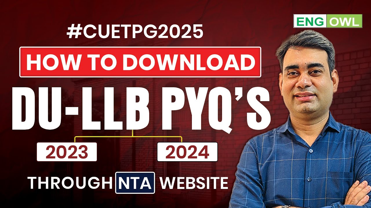 How to Download DU LLB Previous Year Question Papers (2023 & 2024) | CUET PG 2025 #theenglishowl