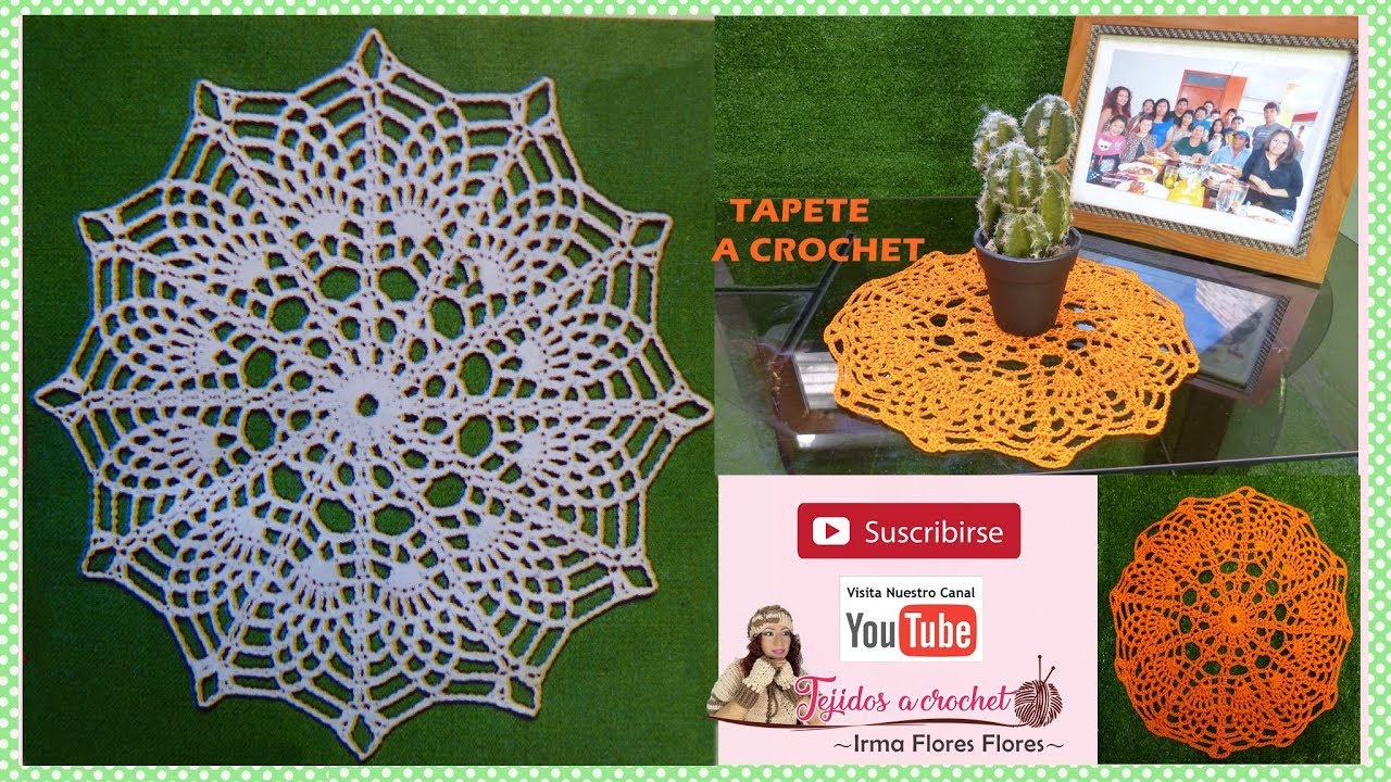 TAPETE/CARPETA A CROCHET FÁCIL DE TEJER PASO A PASO/ SUSCRIBETE