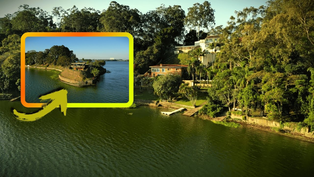DRONE EXPLORA ILHA NA REPRESA GUARAPIRANGA, TEM MANSÕES LÁ