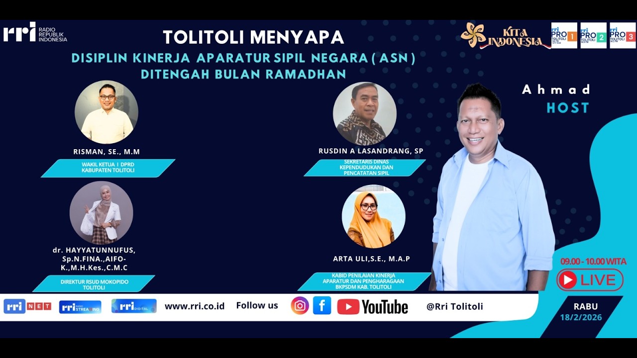 TOLITOLI MENYAPA - DISIPLIN KINERJA APARATUR SIPIL NEGARA (ASN) DI TENGAH BULAN RAMADHAN